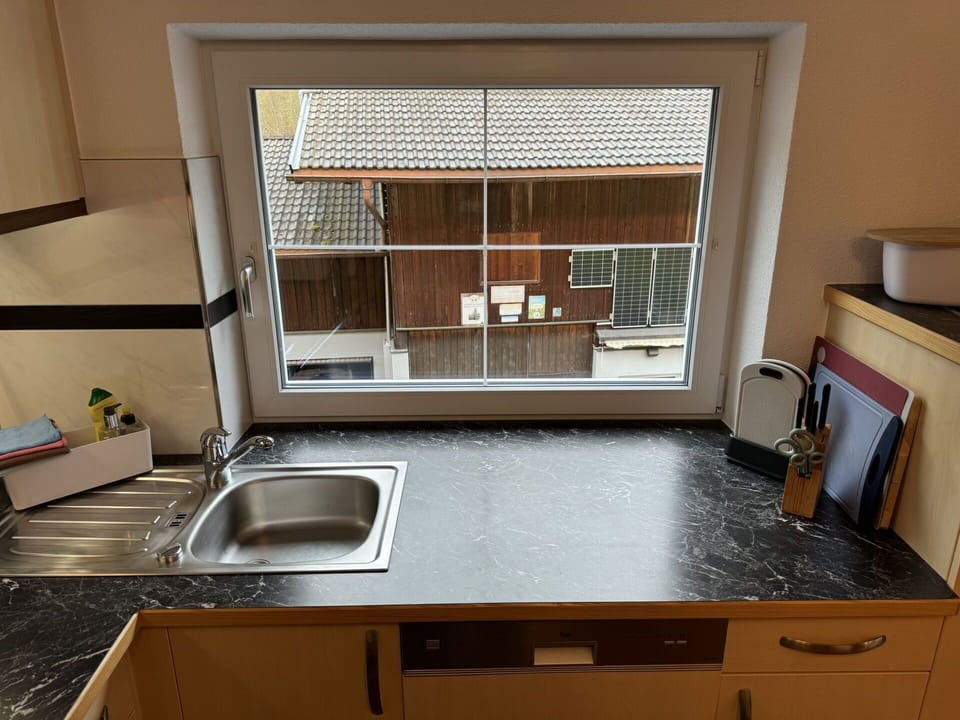 Kitchen Sink, Sink, Property, Cabinetry, Building, Countertop, Tap, Window, Plumbing Fixture, Wood