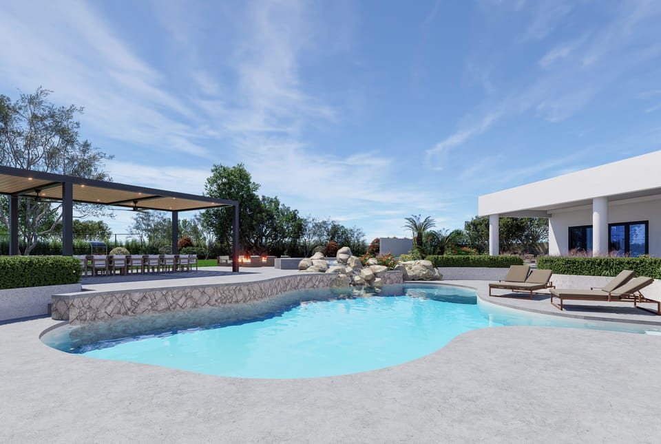 Soak up sunny days by the pool, with lounge seating, landscaped surroundings, and a shaded outdoor dining area just steps away.
