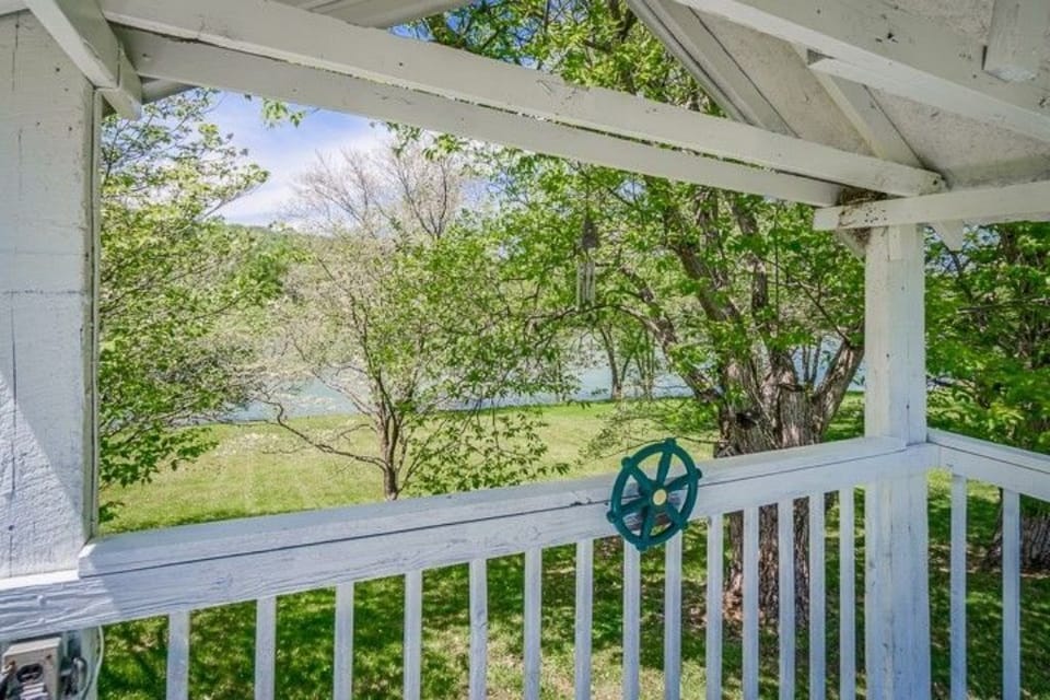 Gazebo in back yard overlooking river 