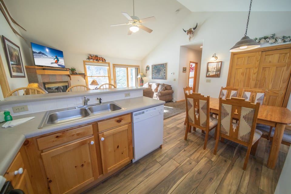 Vaulted ceiling brings in the natural light