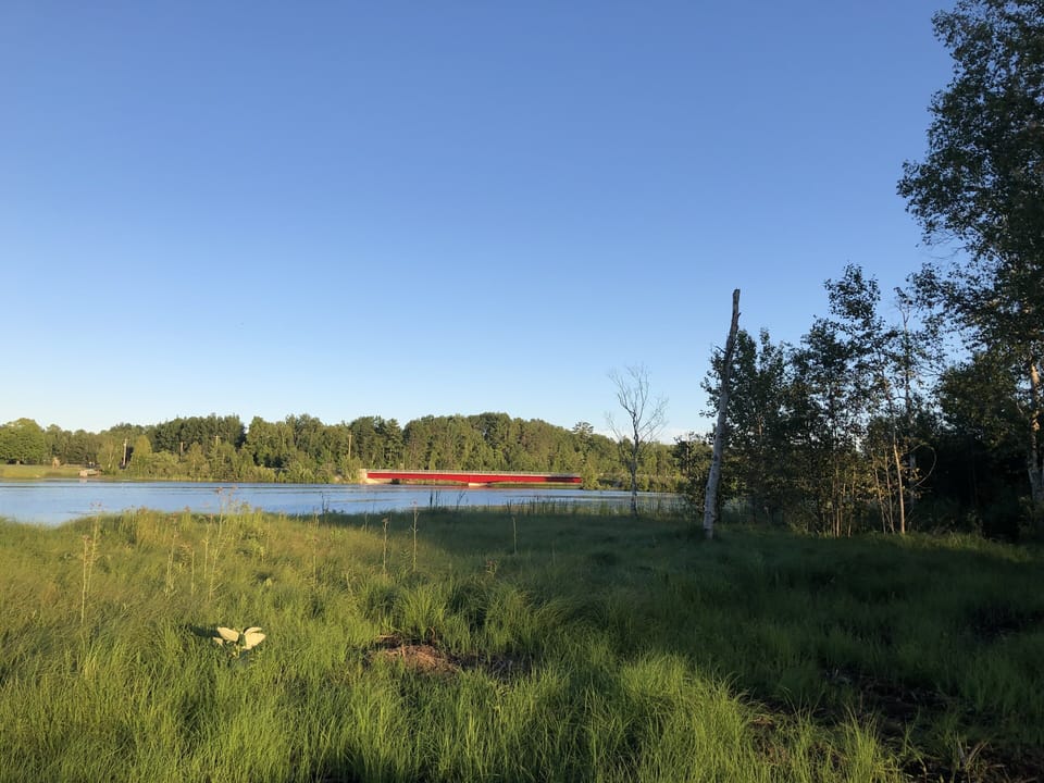 Red bridge view from the home