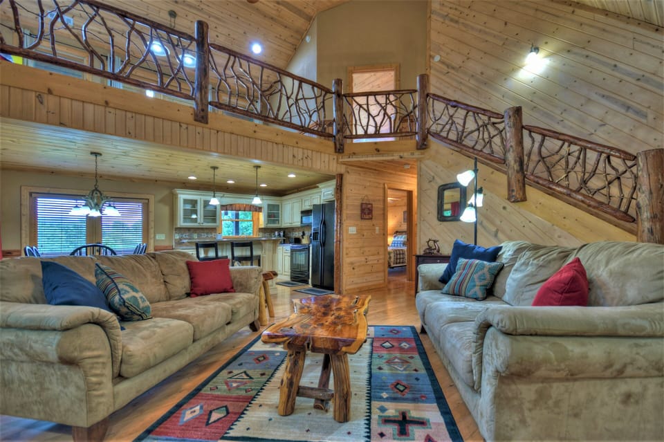 Spacious living are with all the right touches to relax.