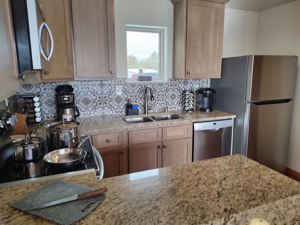The kitchen has everything you need