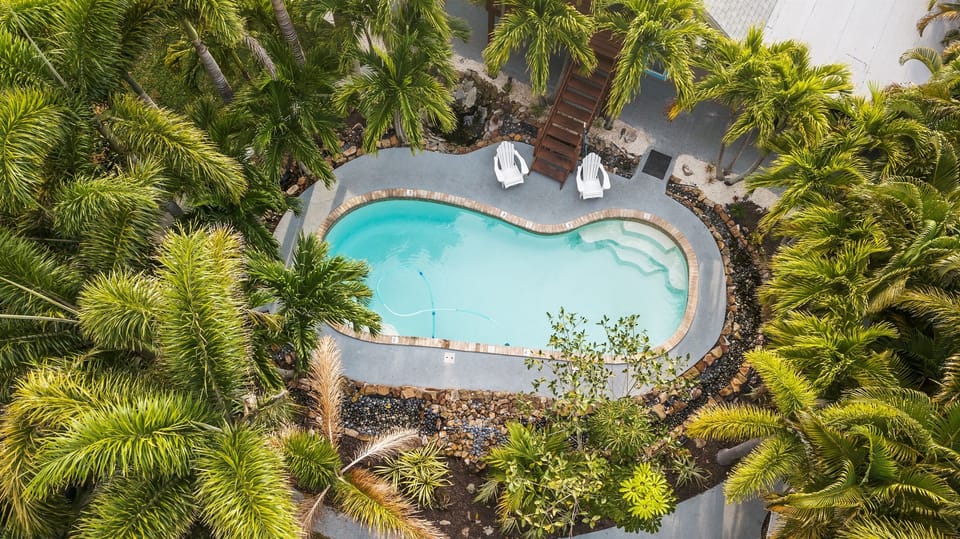 [Pool] Fresh water stream encircles the large pool