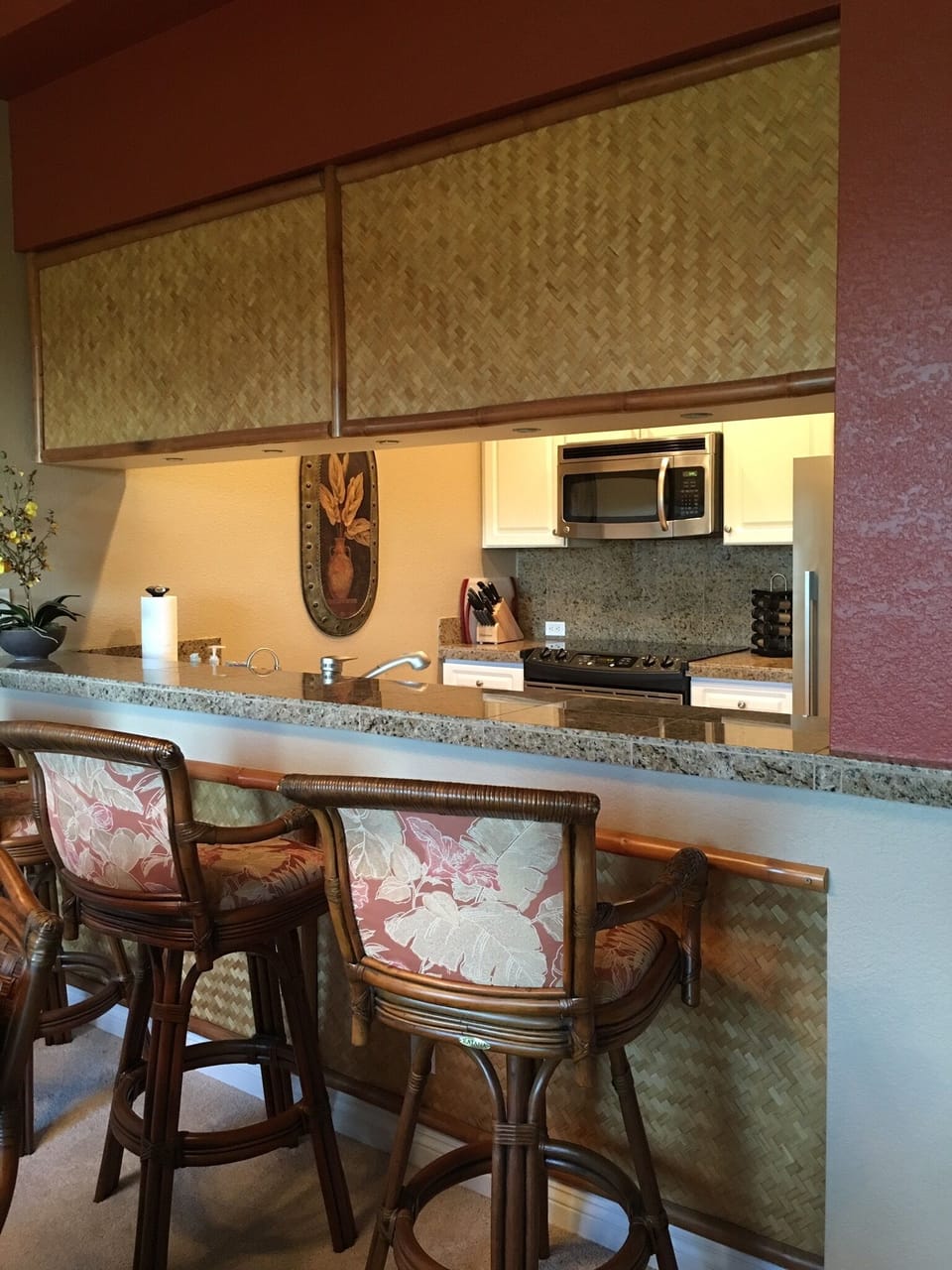 bar top and stools