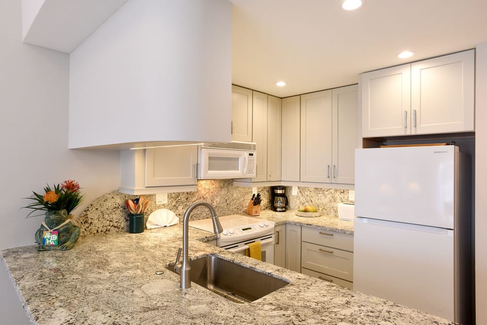 Under-cabinet lighting sets the mood