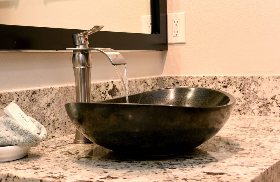 Stylish black granite sink