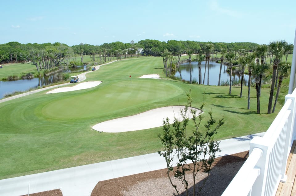 Two 18-hole golf course are directly behind our complex