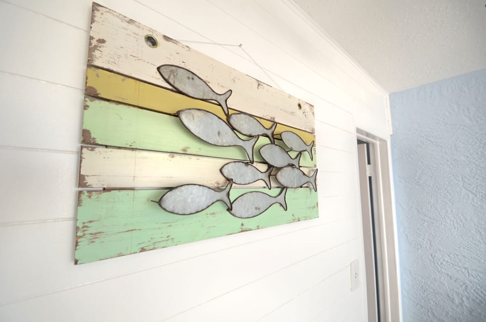 Beach decor throughout.  