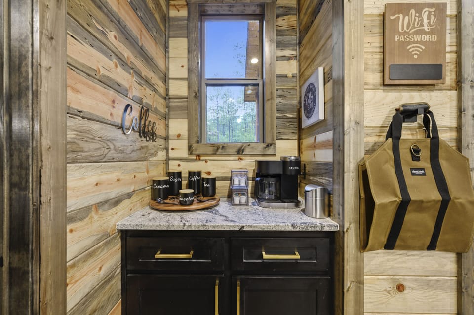 Enjoy our fully stocked coffee bar.
