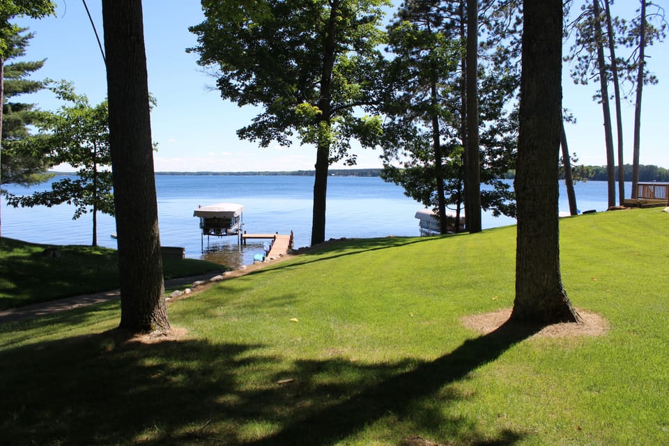 View of pier area on Lake Metonga, a 2000 acre full rec lake; facing south.