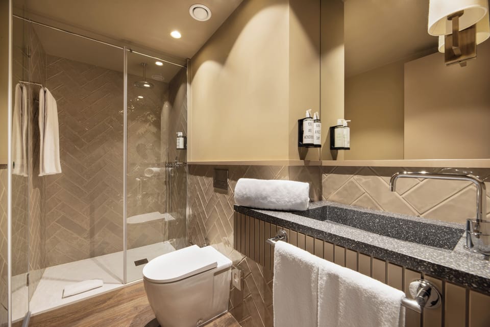 Shower, eco-friendly toiletries, hair dryer