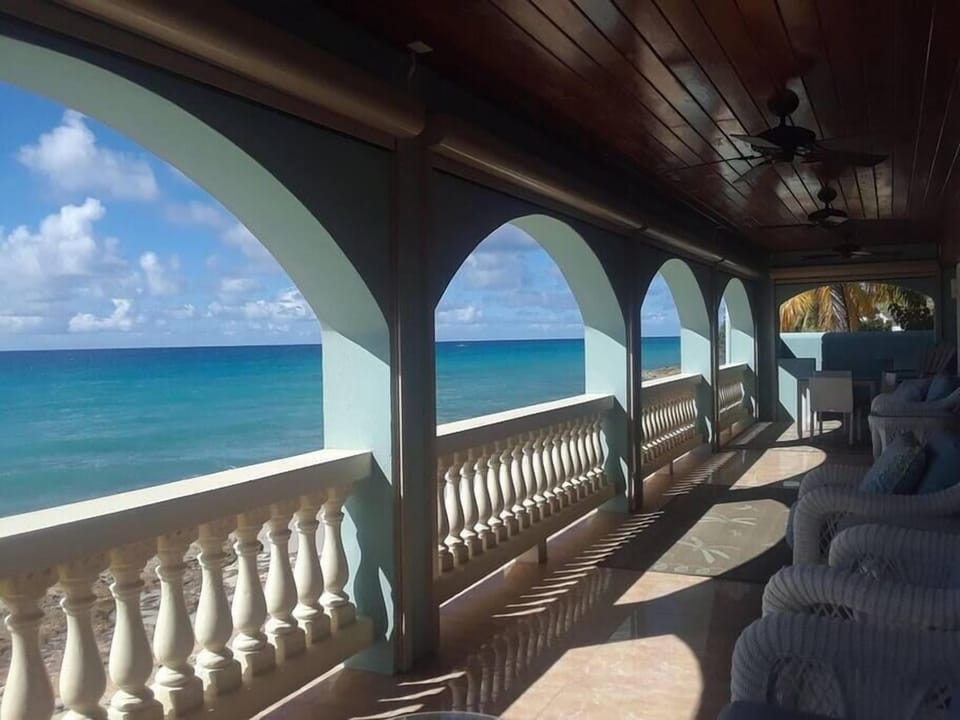 the balcony from the house
