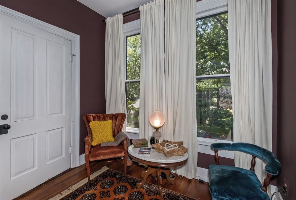 Front room! Open the front doors and enjoy a good read or warm cup of tea!