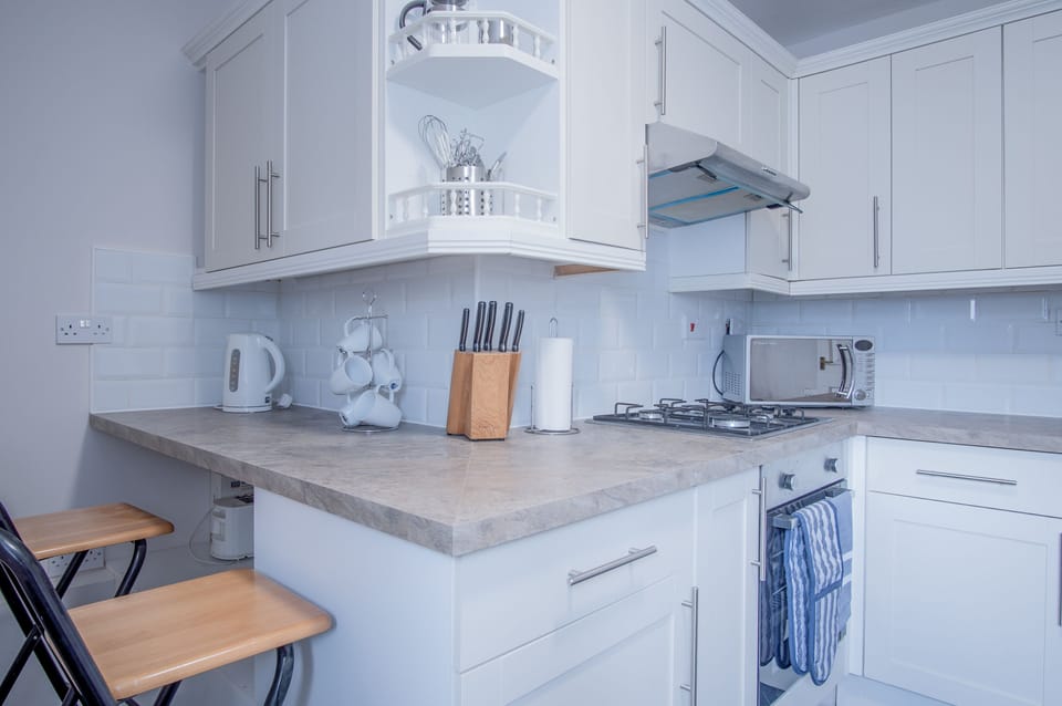 Apartment (2 Bedrooms) | Private kitchen | Fridge, microwave, oven, stovetop
