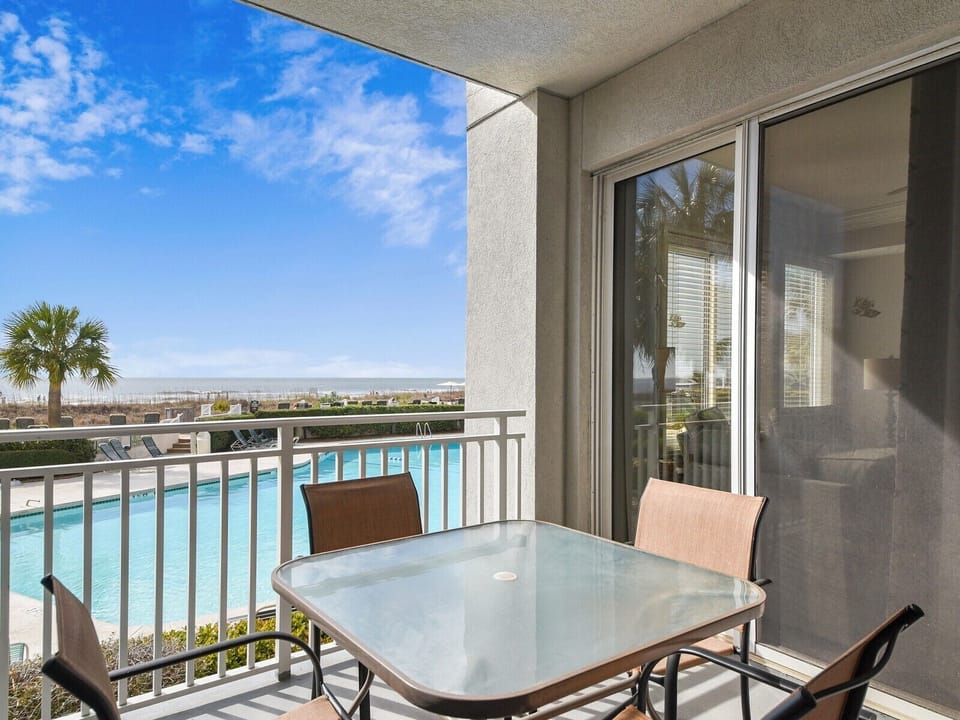 Oceanfront views from Main Balcony of Living Room at 3102 Sea Crest