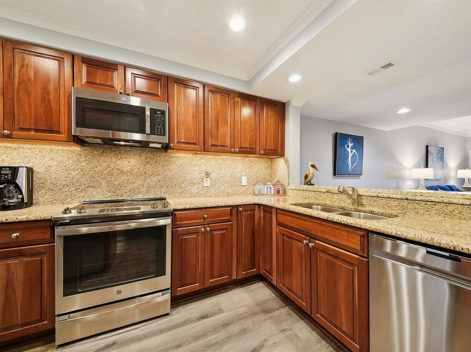 Kitchen with Stainless Steel Appliances at 445 Captain's Walk