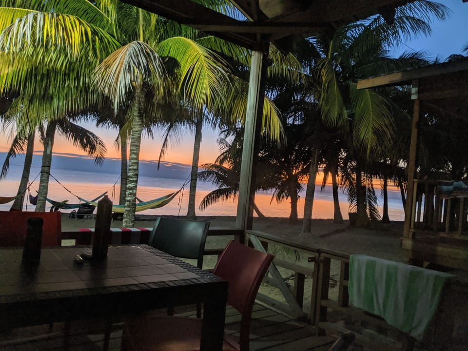 View from the deck of the Teal cabana.