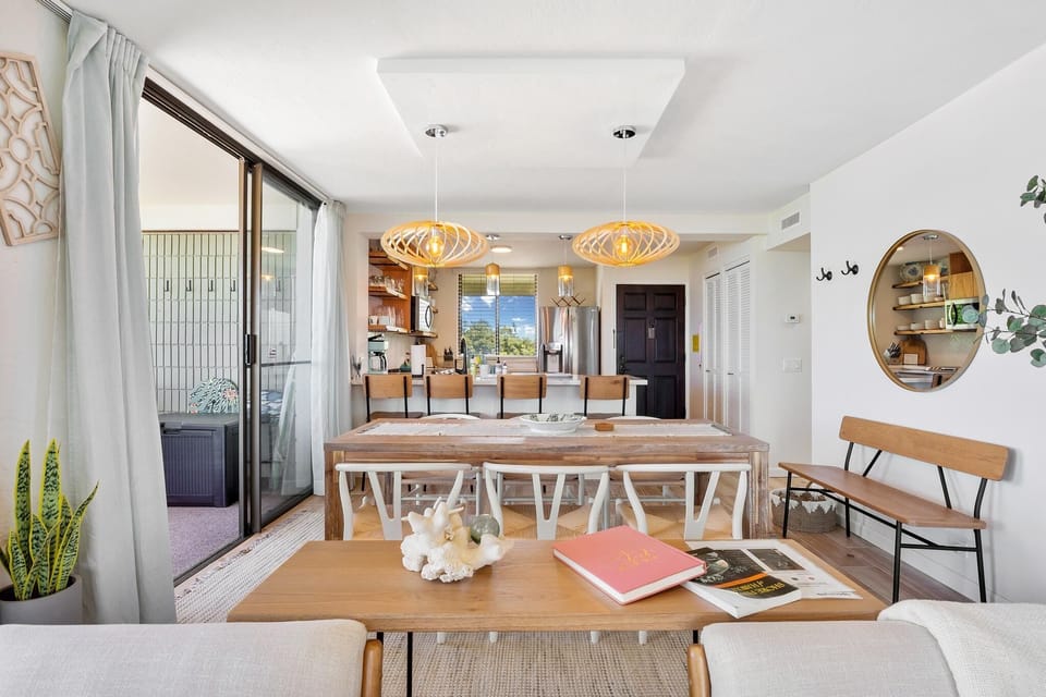 Living room with chic features 