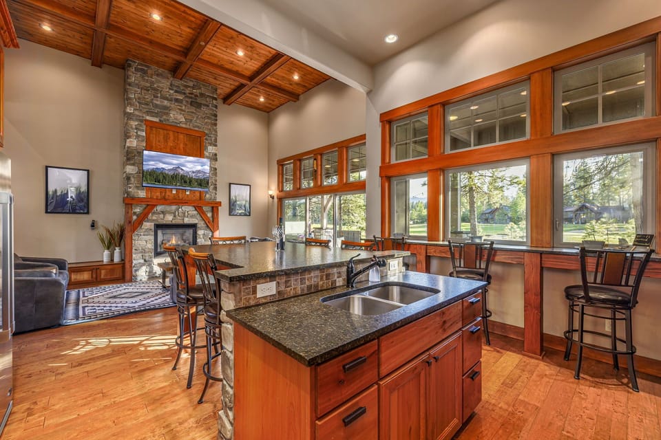 Impressive chef's kitchen anchored by center island