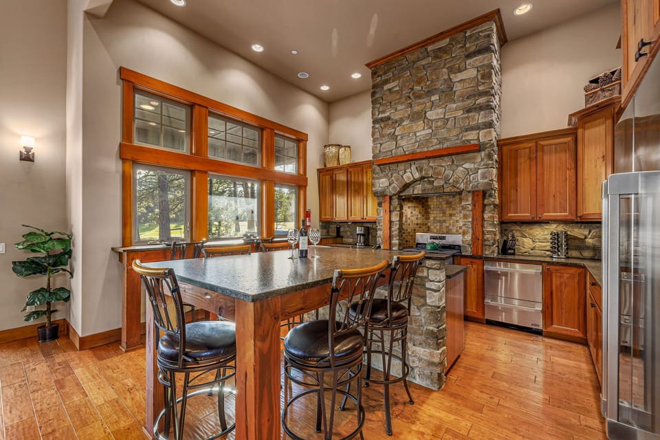 Impressive chef's kitchen anchored by center island