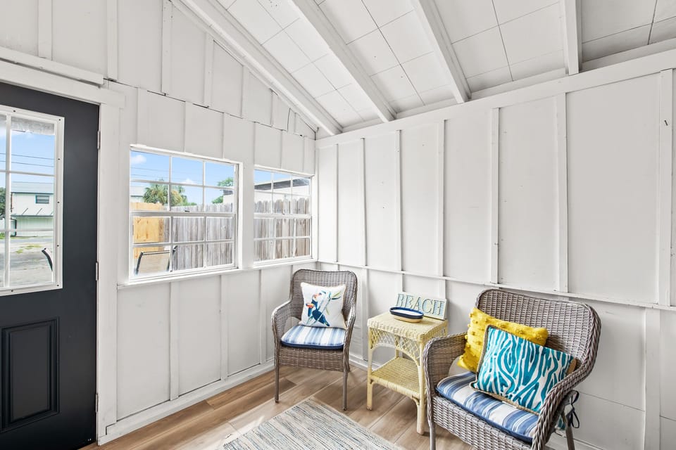 Drop zone for beach bags, boogie boards etc.