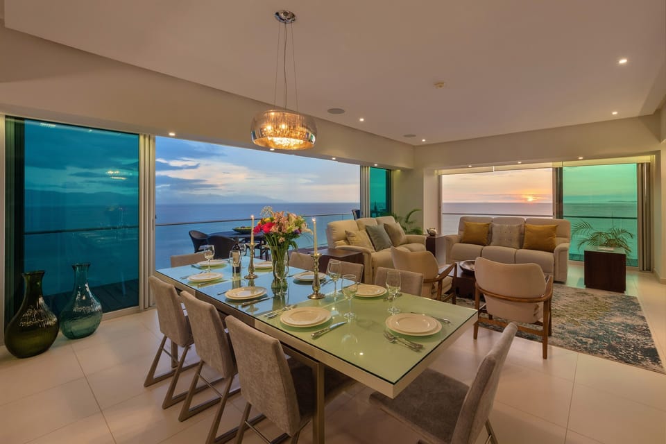 Dining and Living Room at Sunset