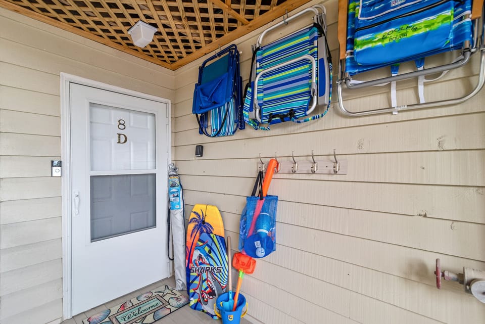 Fun beach gear to enjoy with keyless entry door lock located on inside door