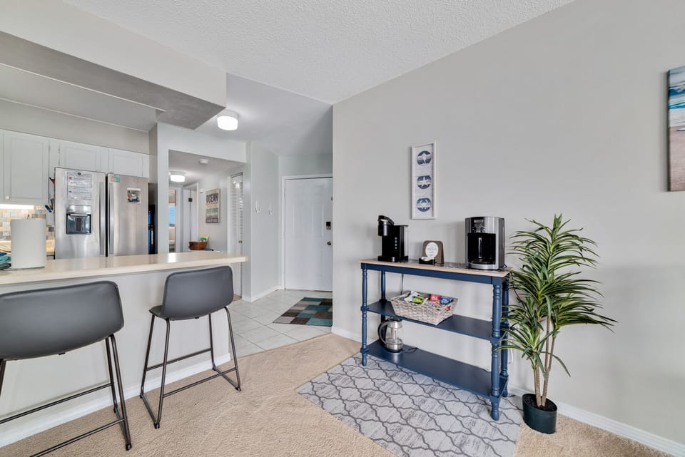 Cereal and coffee bar with Keurig and Mr. Coffee maker!