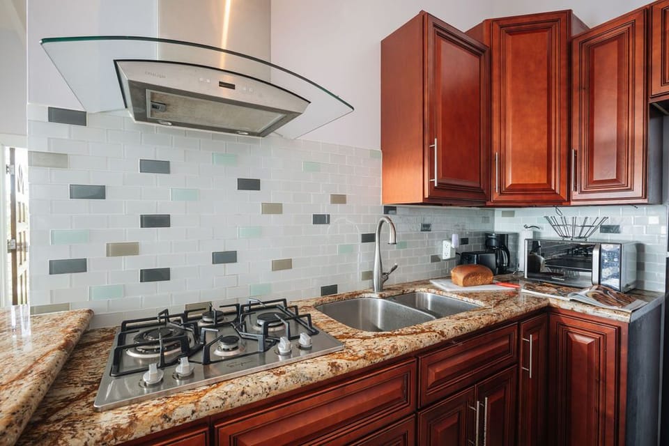 Gourmet Kitchen with Gas Stove Top.  Note:  No oven.