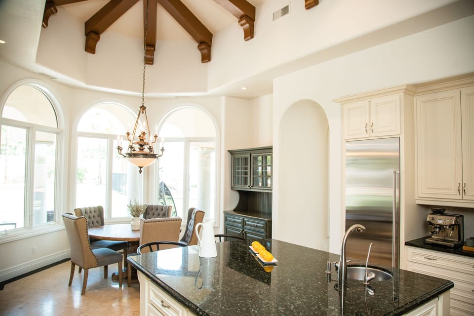 Breakfast with a mountain view.  You won't stop staring out the window.