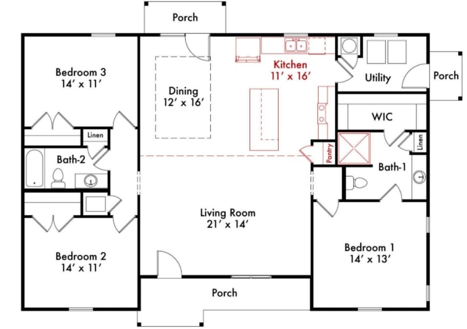 Large rooms with a large common area provides ample space for your entire group.