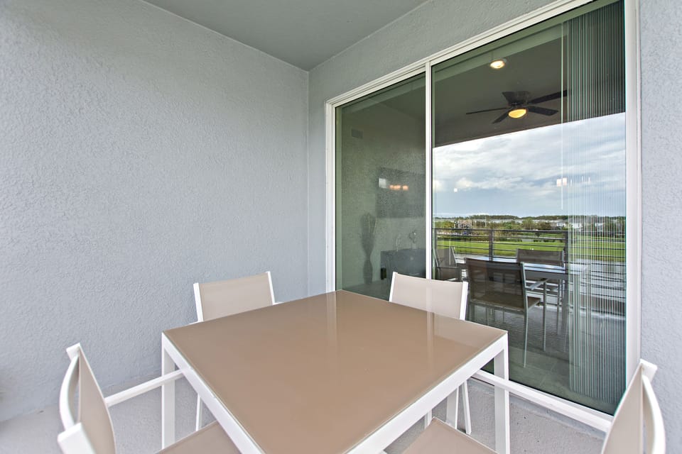Balcony with dining area perfect for al fresco dining