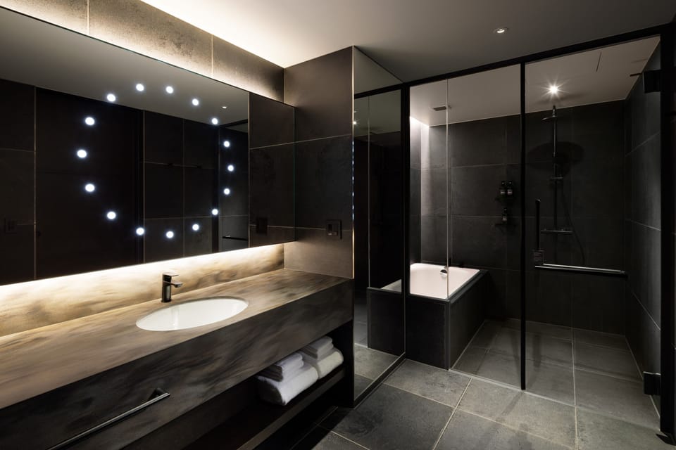 Free toiletries, hair dryer, slippers, bidet