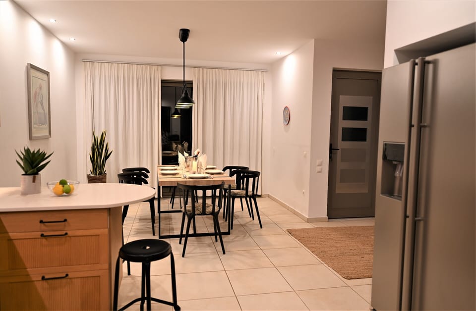 Kitchen Island and Dining Area