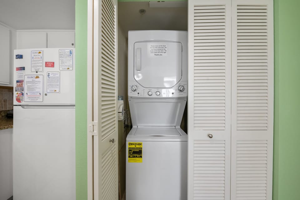 Pack light with a washer and dryer in the unit.