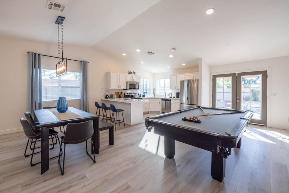 Pool table for staycation entertainment