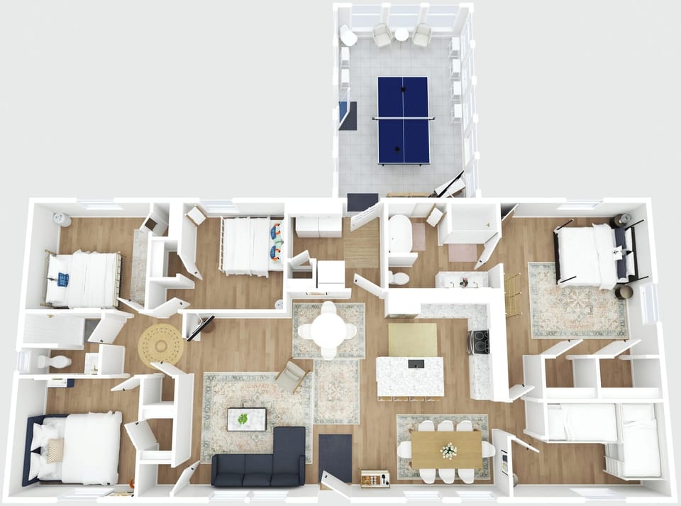 3d Renderong - Please note the trundle beds are not shown