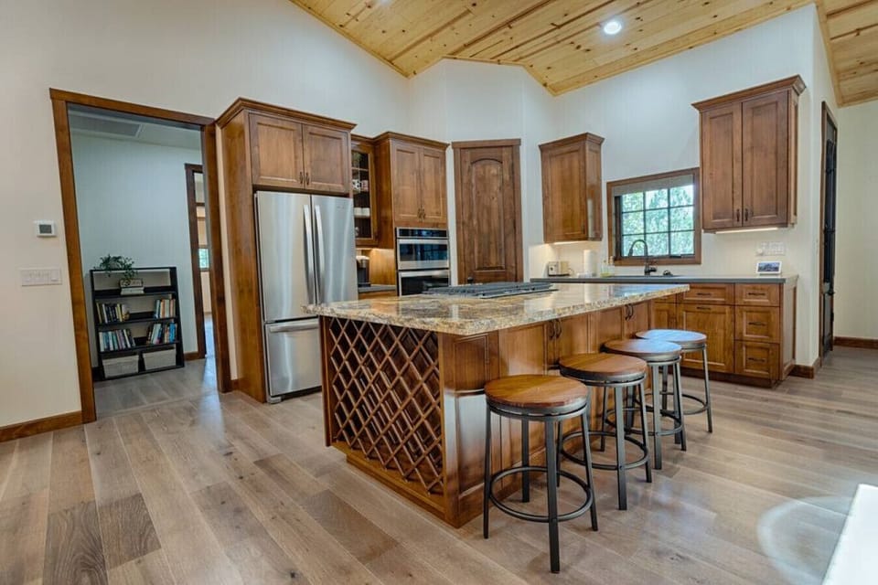 The well-appointed kitchen includes plenty of prep and storage space, plus a variety of small appliances available for your use.