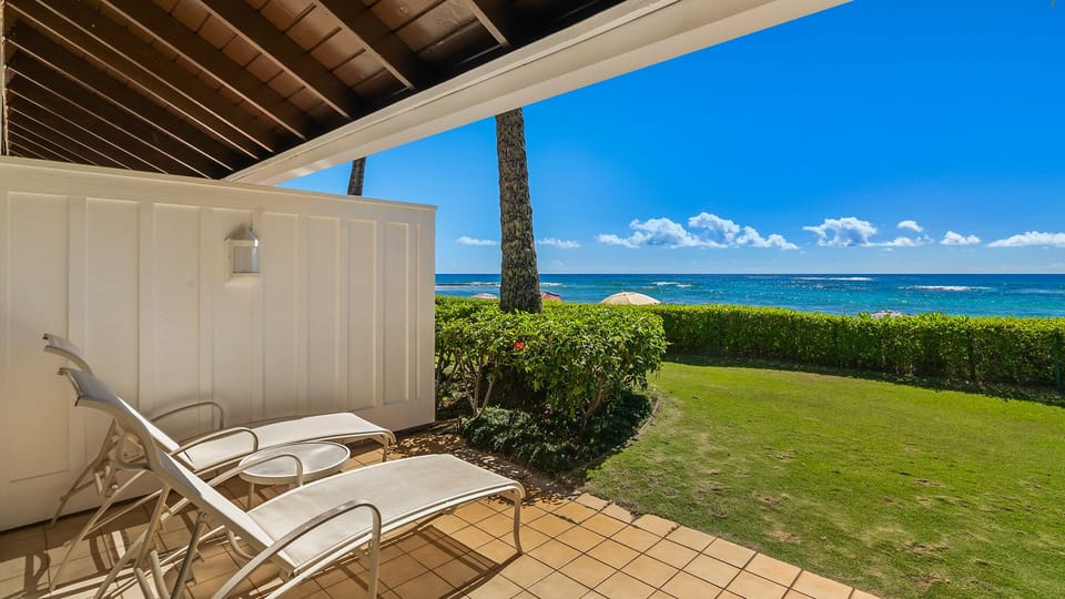 Kiahuna Plantation #200 - Beachfront Lounging Lanai - Parrish Kauai