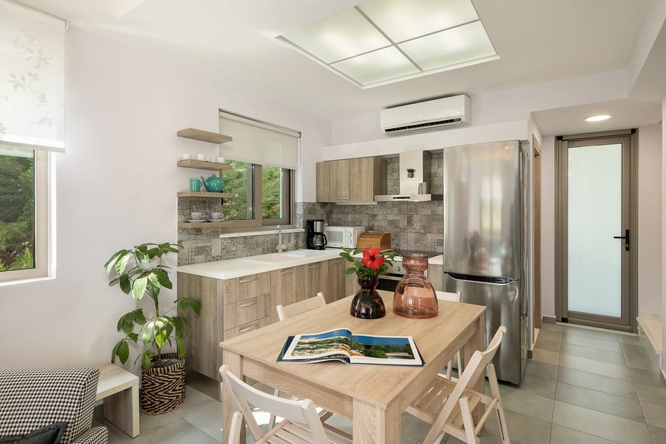 The kitchen is brand new and fully equipped.