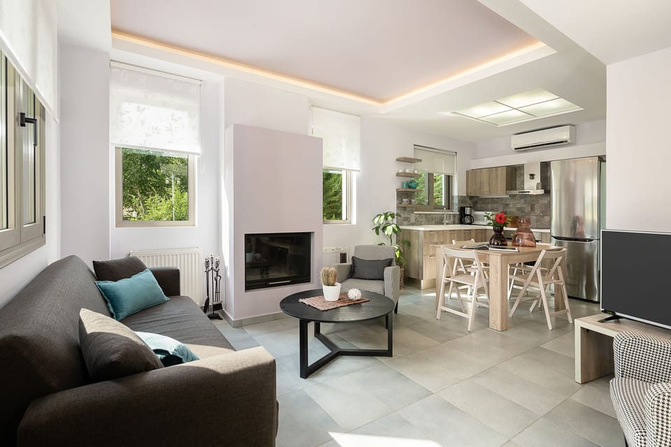 Ground floor - Open plan space with living room and kitchen.