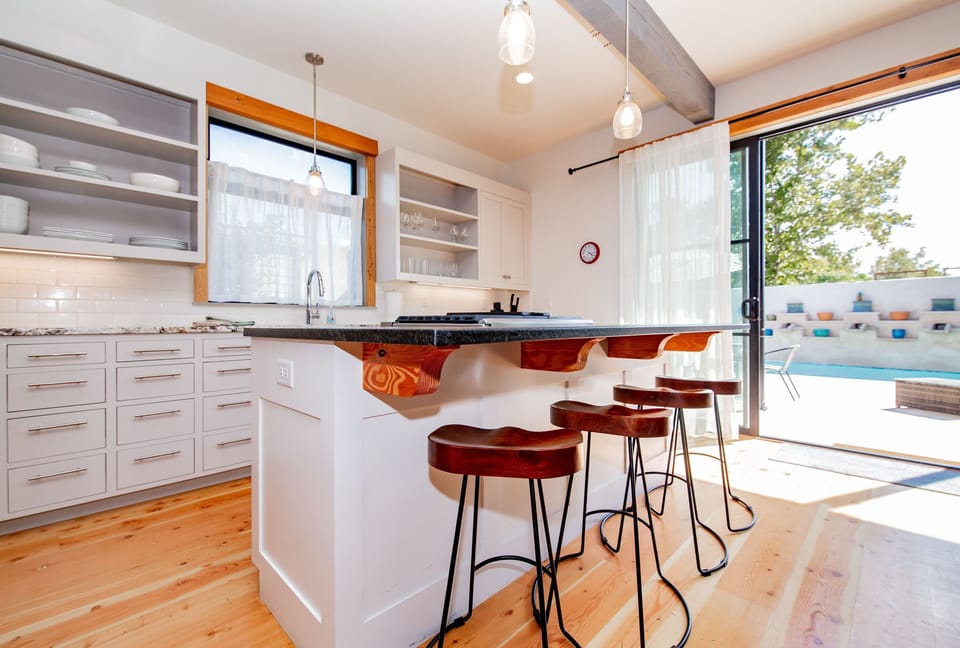 A KITCHEN POOL VIEW