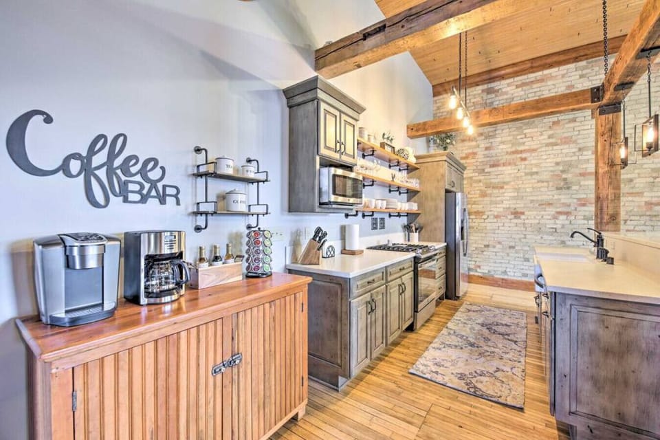 Fully stocked coffee bar