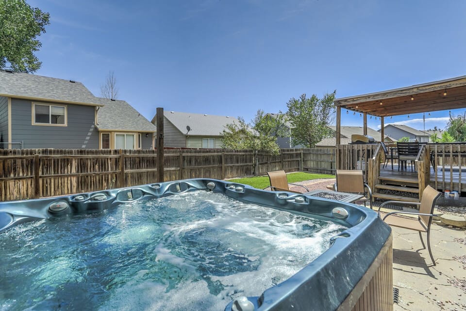 Relax by the comfort of the fire pit or soak away in the hot tub!