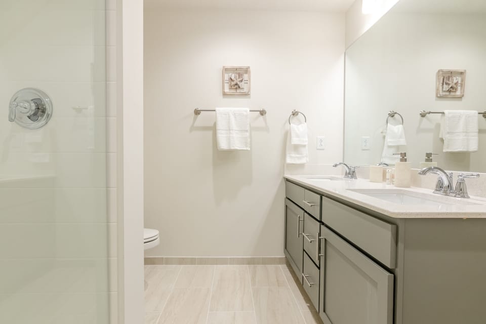 Spacious master bathroom.