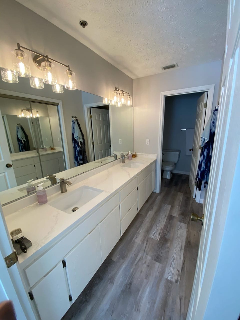 Large  vanity and master bathroom