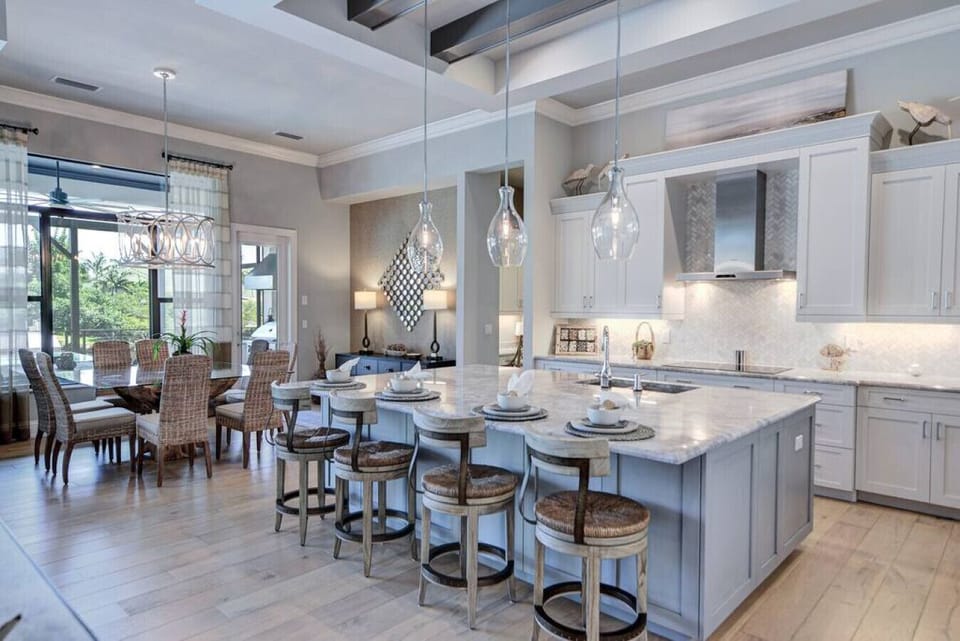 The extra bar seating makes family meals a breeze