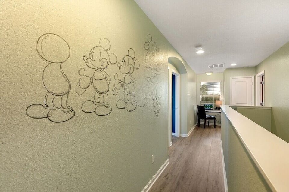 Custom DIsney murals throughout the home.