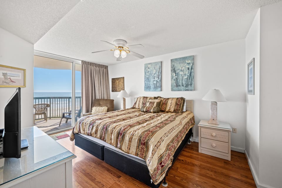 Awaken each morning to gorgeous ocean views from the primary bedroom.